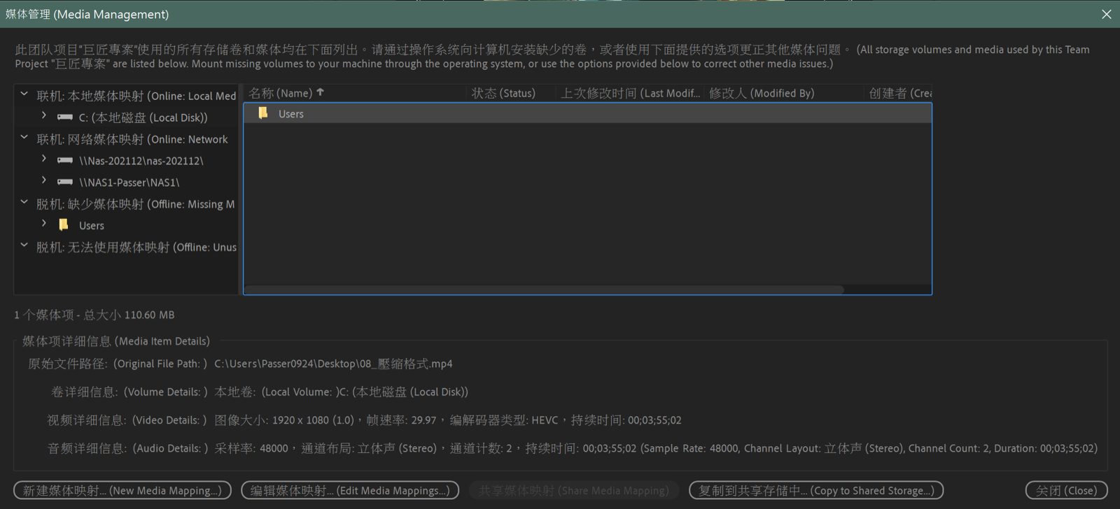 Premiere pro 團隊協作剪輯使用心得